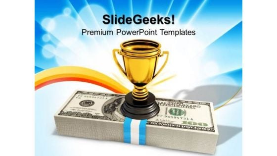 Cash And Trophy Award Winner PowerPoint Templates And PowerPoint Themes 1012