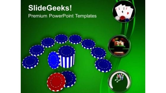 Casino Chips To Play And Win Game PowerPoint Templates Ppt Backgrounds For Slides 0313