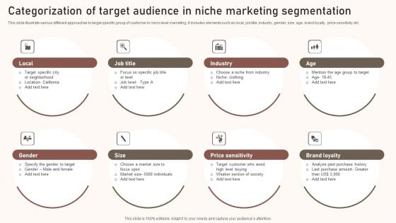 Categorization Of Target Audience In Niche Marketing Segmentation Elements Pdf