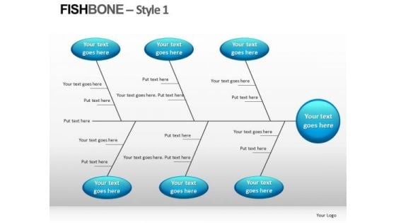 Cause Analysis Fishbone Diagram PowerPoint Slides