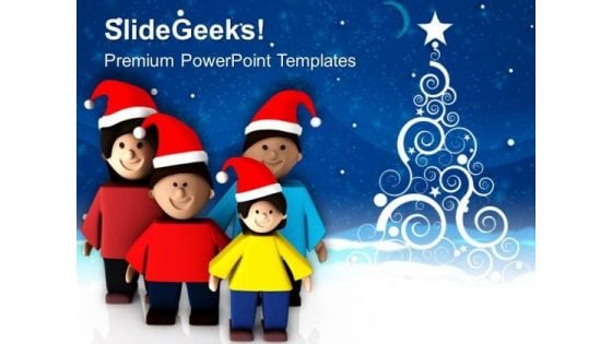 Celebrate Christmas Vacations With Family PowerPoint Templates Ppt Backgrounds For Slides 0713