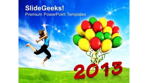 Celebration Theme With Balloons 2013 PowerPoint Templates Ppt Backgrounds For Slides 0413