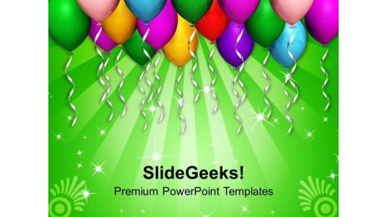 Celebration Time With Colorful Balloons PowerPoint Templates Ppt Backgrounds For Slides 0313