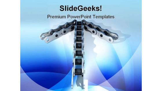 Chain Arrows Industrial PowerPoint Themes And PowerPoint Slides 0611