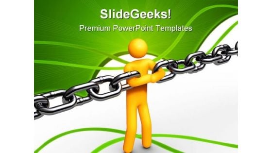 Chain Link Communication PowerPoint Themes And PowerPoint Slides 0911