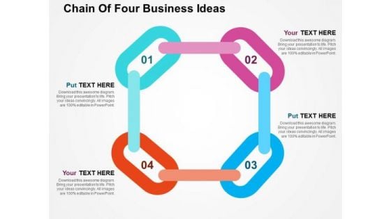 Chain Of Four Business Ideas PowerPoint Templates