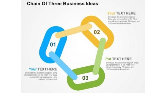 Chain Of Three Business Ideas PowerPoint Templates