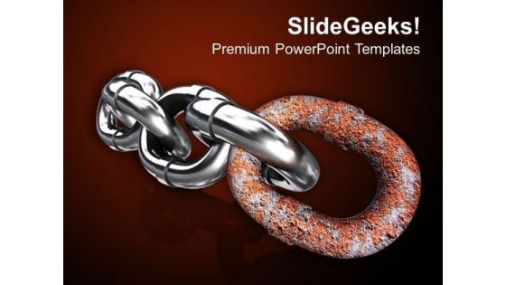 Chain With Stronger Bonds PowerPoint Template 1113