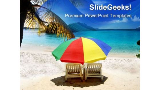 Chairs At Beach Nature PowerPoint Themes And PowerPoint Slides 0611