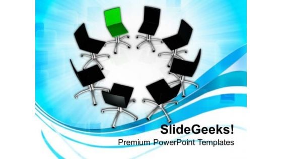 Chairs In Circle Leadership Concept PowerPoint Templates Ppt Backgrounds For Slides 0113