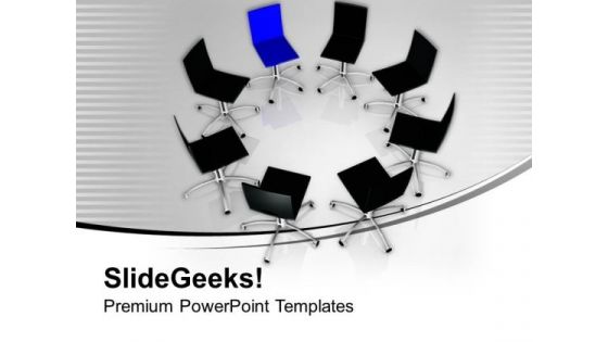 Chairs In Circle Leadership PowerPoint Templates Ppt Backgrounds For Slides 0213