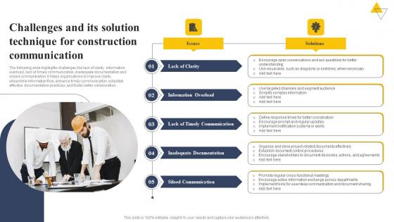 Challenges And Its Solution Technique For Construction Communication Structure Pdf