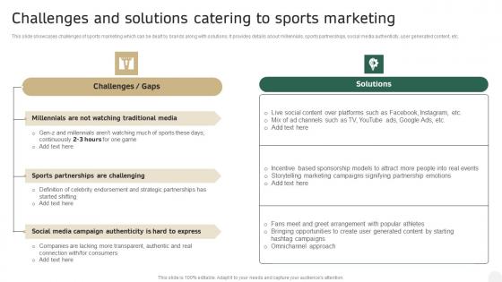 Challenges And Solutions Catering To Sports Marketing In Depth Campaigning Guide Rules PDF