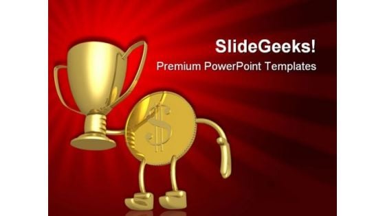 Champion Gold Coin Business PowerPoint Templates And PowerPoint Backgrounds 0511