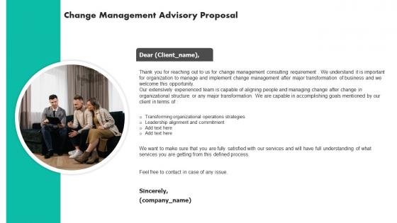 Change Management Advisory Proposal Pictures PDF