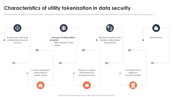 Characteristics Of Utility Tokenization In Data Security Securing Your Data Ppt Slide