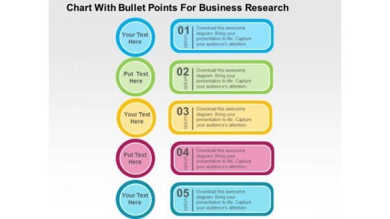 Chart With Bullet Points For Business Research PowerPoint Template