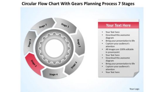 Chart With Gears Planning Process 7 Stages How To Develop Business PowerPoint Templates