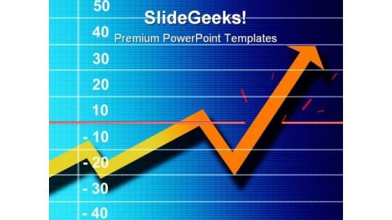 Chart With Up Arrow Business PowerPoint Templates And PowerPoint Backgrounds 0611