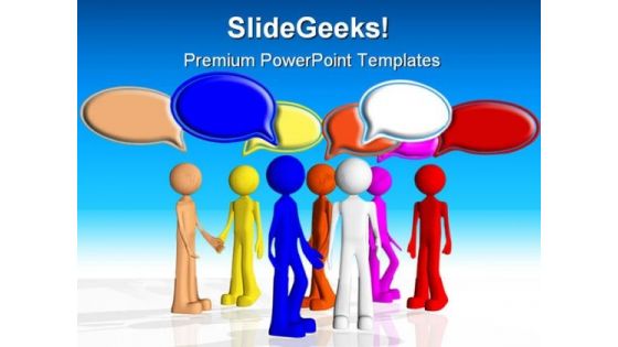 Chat Between People Business PowerPoint Background And Template 1210