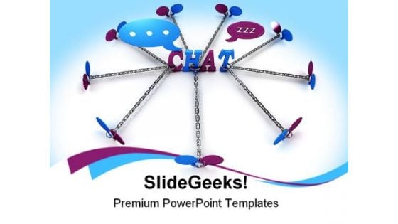 Chat Linked Chain Internet PowerPoint Templates And PowerPoint Backgrounds 0211