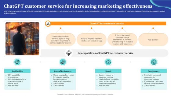 ChatGpt Comprehensive Guide ChatGpt Customer Service For Increasing Ppt Powerpoint ChatGpt SS V