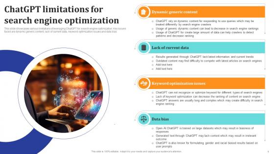 ChatGpt Comprehensive Guide ChatGpt Limitations For Search Engine Ppt Template ChatGpt SS V