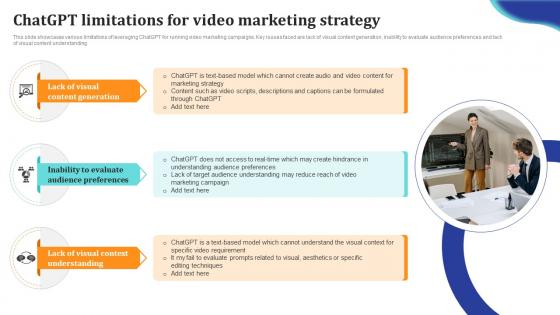 ChatGpt Comprehensive Guide ChatGpt Limitations For Video Marketing Ppt Powerpoint ChatGpt SS V