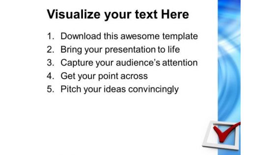 Check Box And Check Mark Metaphor PowerPoint Templates And PowerPoint Themes 1012