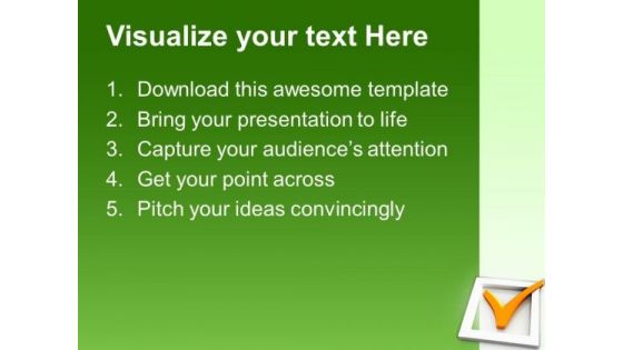 Check Box With Tick Mark Shapes PowerPoint Templates And PowerPoint Themes 0912