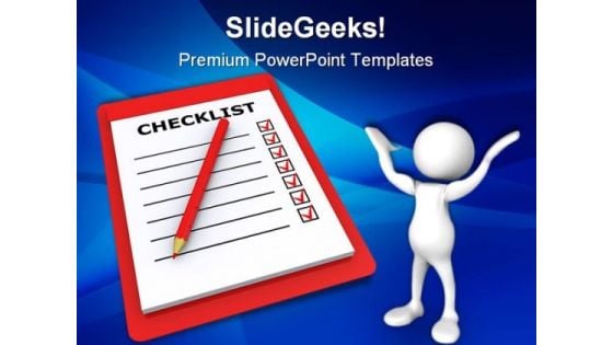 Checklist Business PowerPoint Templates And PowerPoint Backgrounds 0411