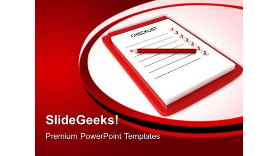 Checklist Business PowerPoint Templates And PowerPoint Themes 0612