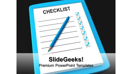 Checklist Business PowerPoint Templates And PowerPoint Themes 0912