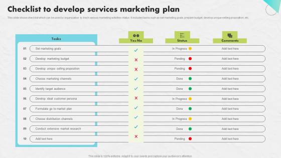 Checklist Develop Services Developing An Impactful SEO Marketing Plan Inspiration Pdf