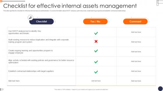 Checklist For Effective Internal Assets Management Rules Pdf