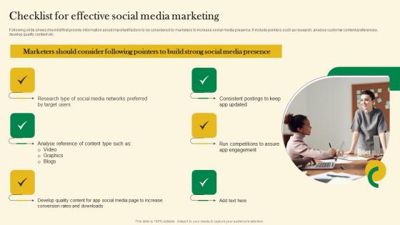 Checklist For Effective Social Media Marketing Online Customer Acquisition Graphics Pdf