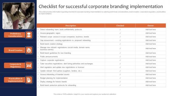 Checklist For Successful Corporate Branding Implementation Leveraging Corporate Microsoft Pdf