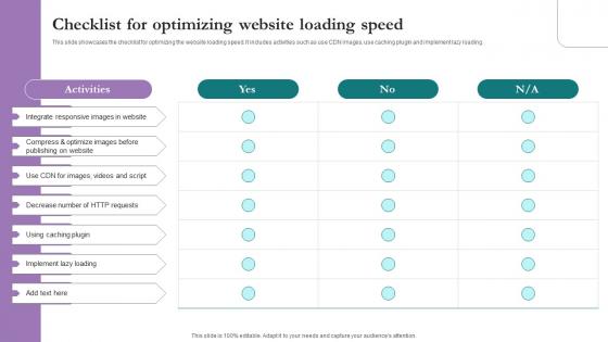 Checklist Optimizing Website Comprehensive Marketing Guide For Tourism Industry Designs Pdf