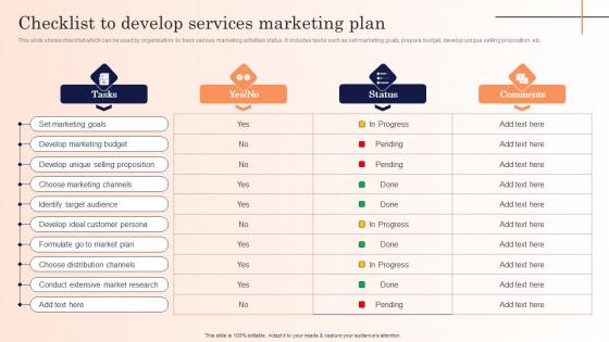 Checklist To Develop Services Marketing Plan Strategic Marketing Campaign Structure Pdf Checklist To Develop Services Marketing Plan Strategic Marketing Campaign Structure Pdf