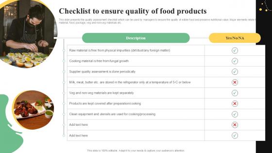 Checklist To Ensure Quality Of Quality Control Guide For Food PPT Example Checklist To Ensure Quality Of Quality Control Guide For Food PPT Example