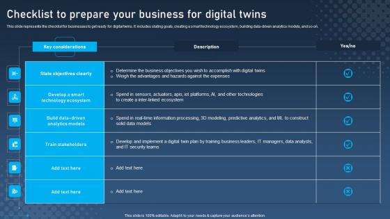 Checklist To Prepare Your Business For Digital Digital Twins For Enhanced Industrial Download Pdf