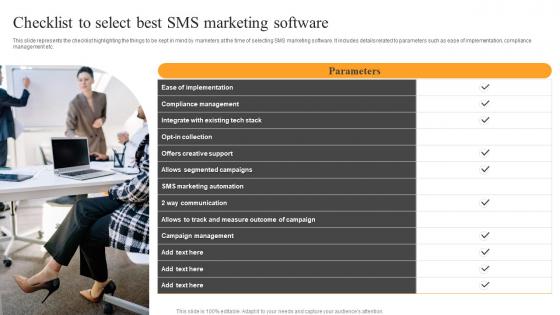 Checklist To Select Best SMS Text Message Advertising Solutions Enhancing Mockup Pdf