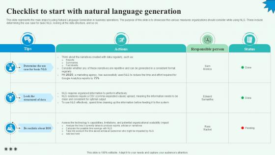 Checklist To Start With Natura Automated Content Generation PPT PowerPoint Checklist To Start With Natura Automated Content Generation PPT PowerPoint