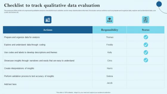 Checklist To Track Qualitative Data Evaluation Microsoft Pdf