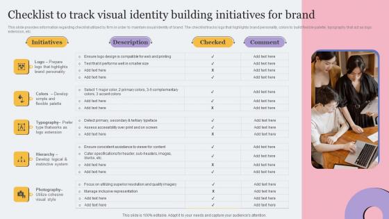 Checklist To Track Visual Identity Building Initiatives Toolkit For Brand Planning Infographics Pdf