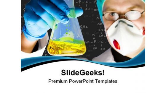 Chemist At Work Science PowerPoint Themes And PowerPoint Slides 0511