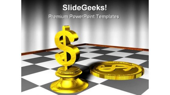 Chess And Dollar Game PowerPoint Template 0910