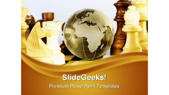 Chess And Globe Game PowerPoint Templates And PowerPoint Backgrounds 0211