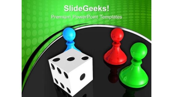 Chess Board With Dice Marketing PowerPoint Templates And PowerPoint Themes 0612