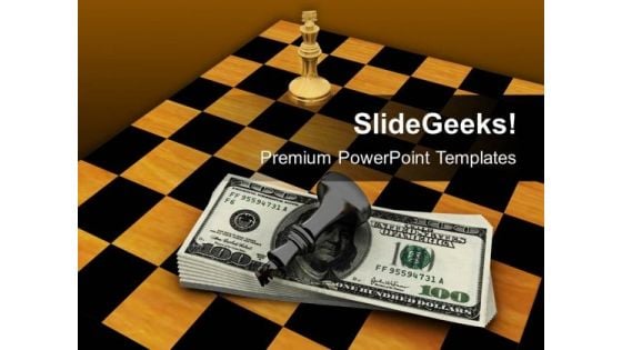 Chess Figures On Us Dollars Business PowerPoint Templates And PowerPoint Themes 1012